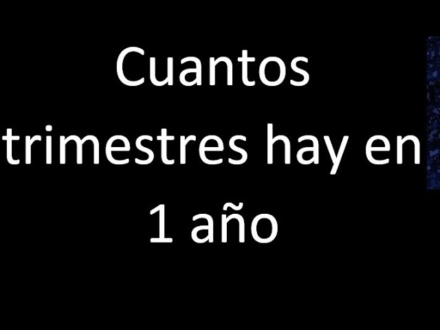 cuantos trimestres tiene un año