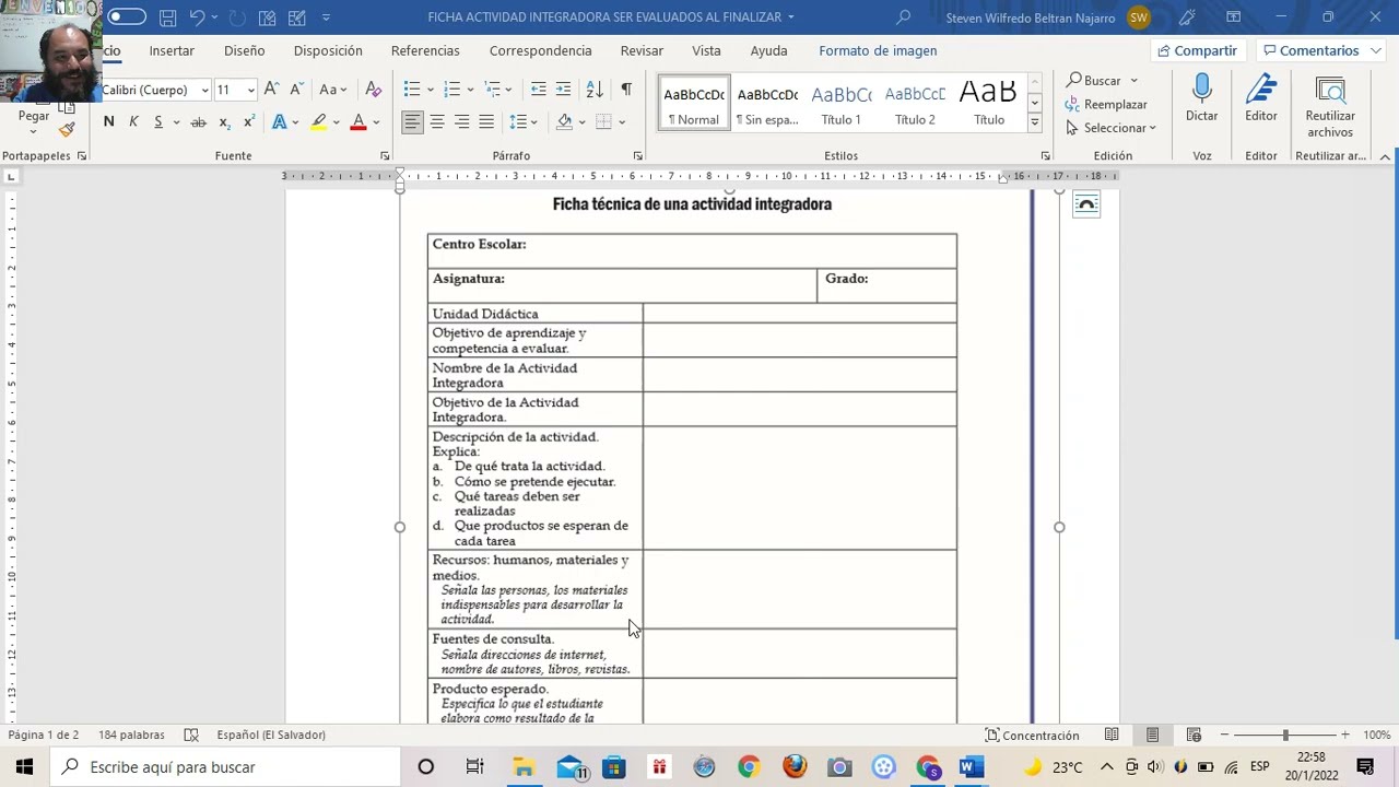 qué es una actividad integradora