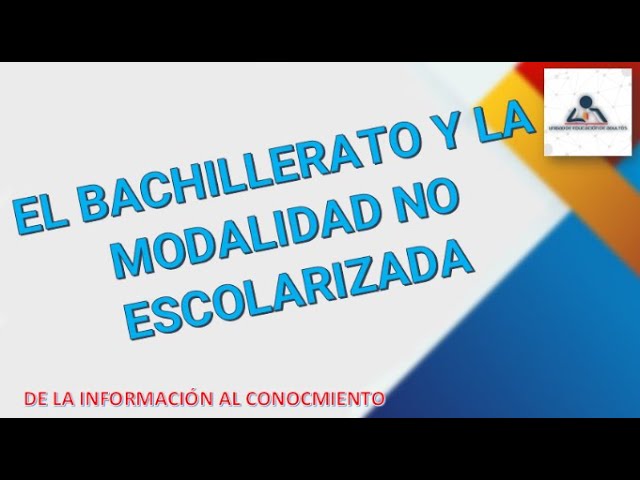 que significa modalidad no escolarizada